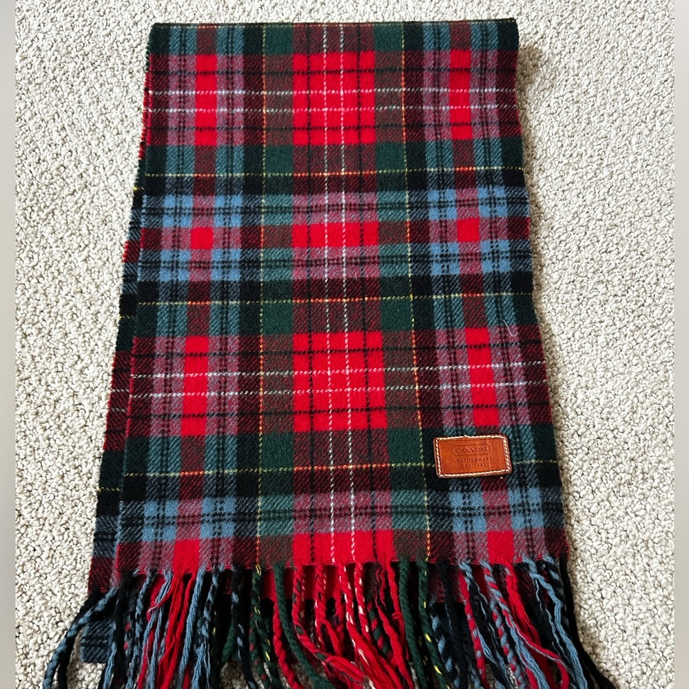 Coach Plaid Scarf Wool and Cashmere